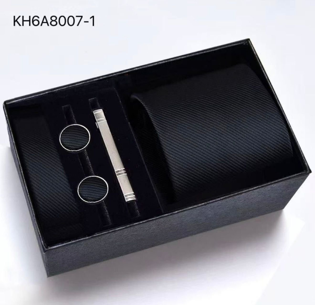 Set de corbata 5 en 1 negra