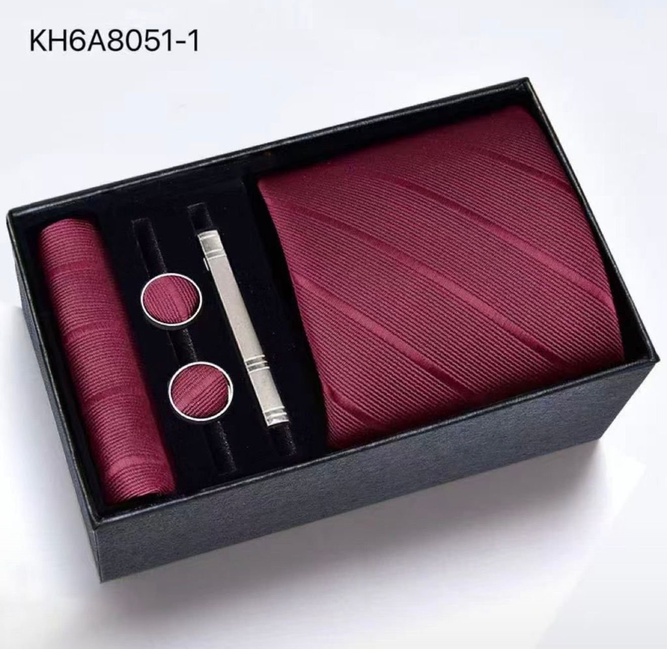 Set de corbata 5 en 1 roja