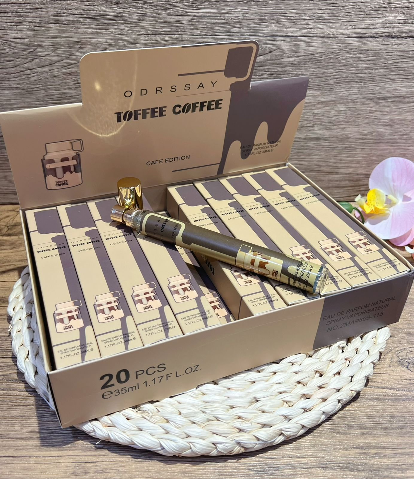 caja Perfumes tubito de 35ml Toffee Coffee