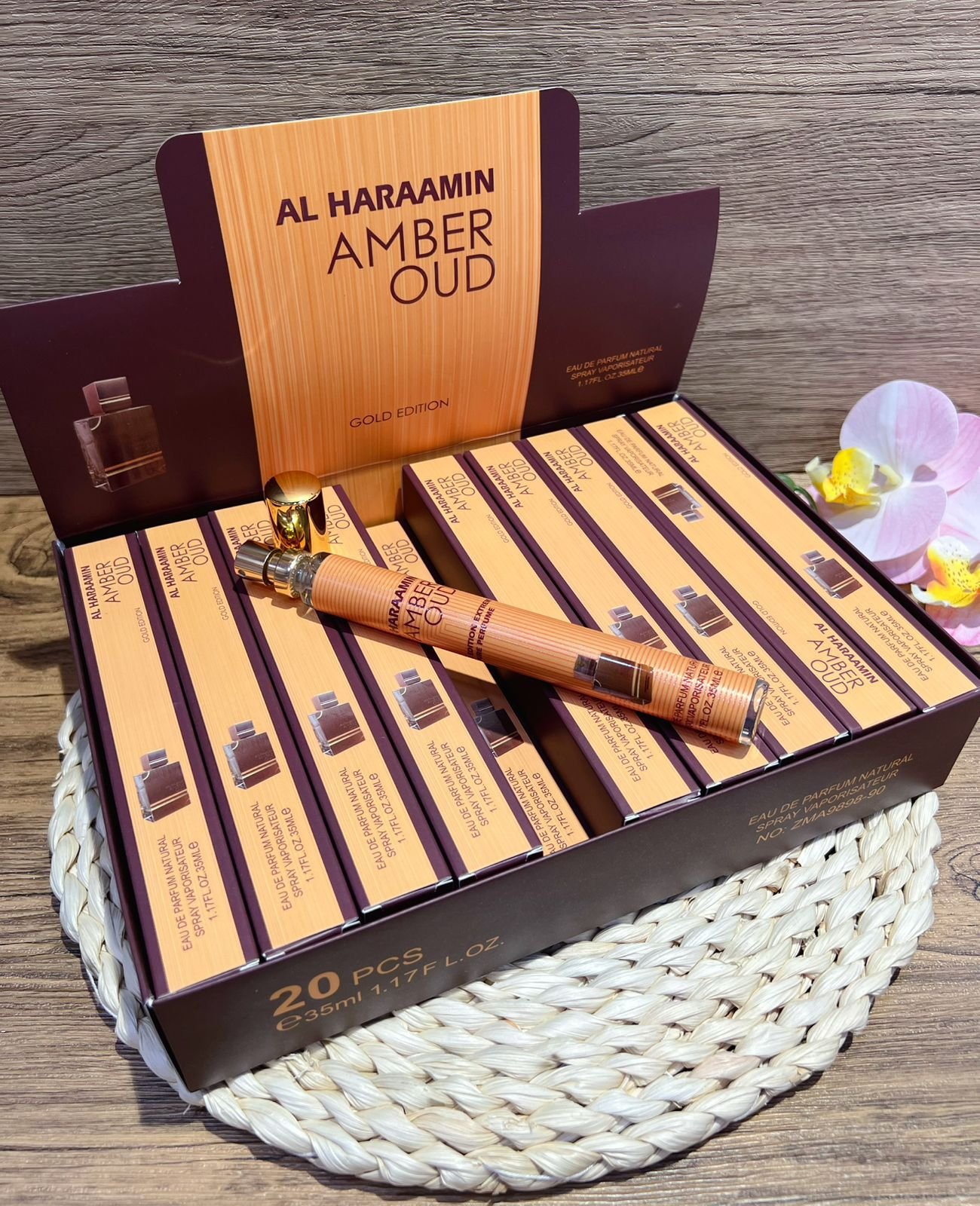 caja Perfumes tubito de 35ml Al Haramain Amber Oud