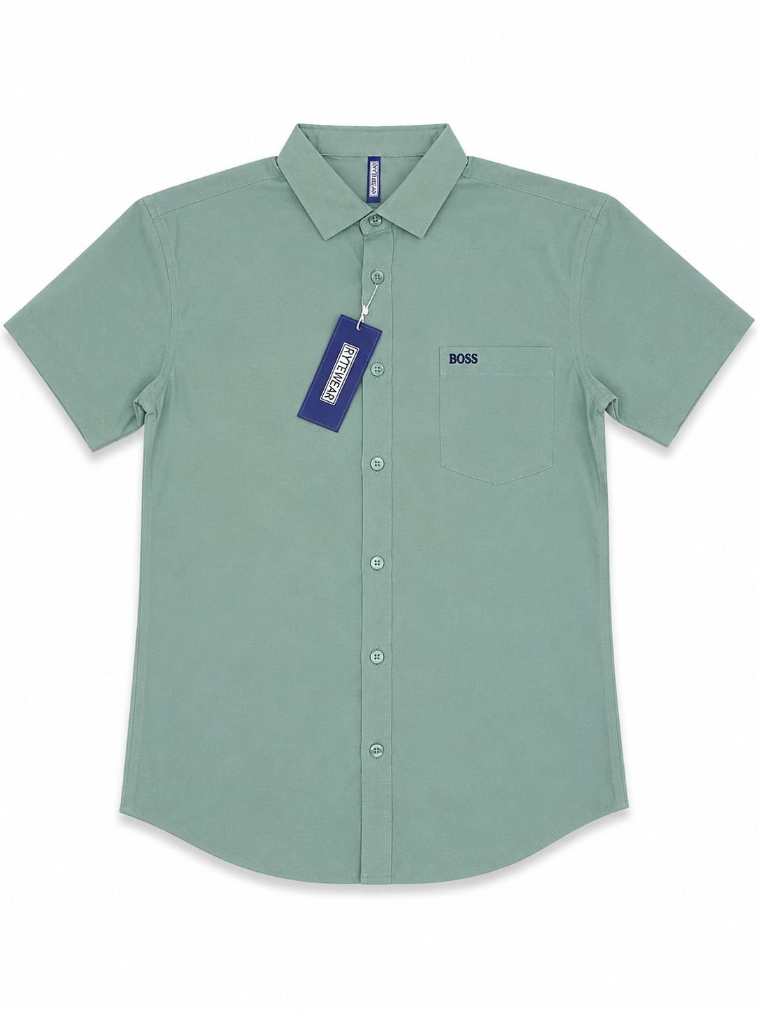 camisa-m-verde boss manga corta