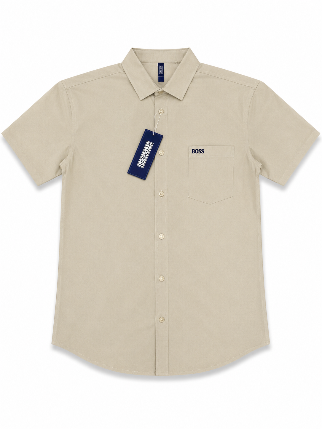 Camisa-m-boss crema manga corta