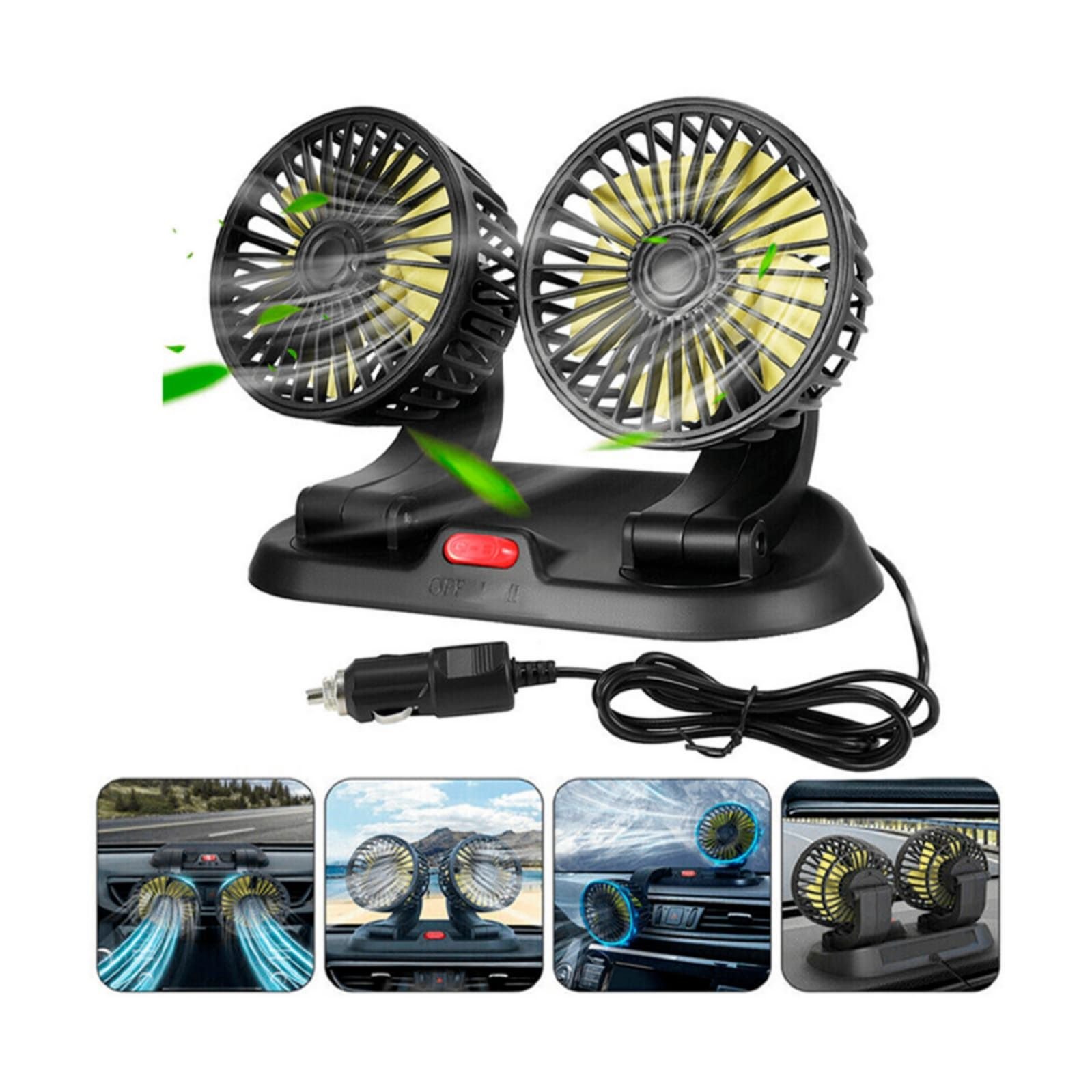 Abanico doble para autos color nergro