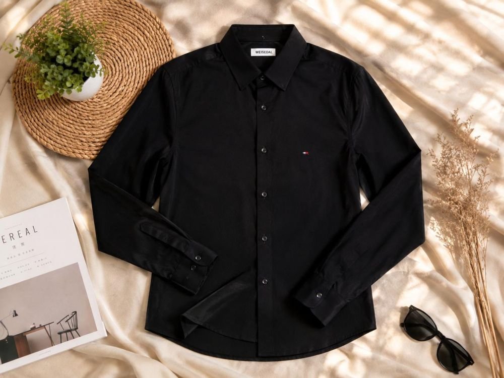 CAMISA-M-WEISIDALI negra MANGA LARGA