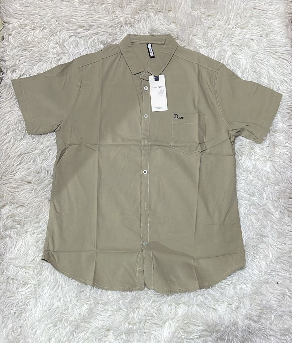 Camisa-m-Dior crema manga corta