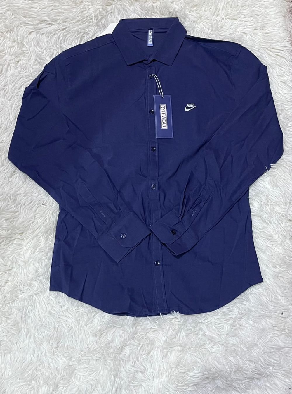 Camisa-m-nike azul oscuro manga larga
