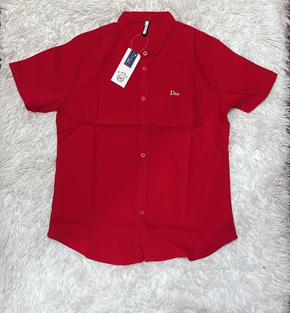 Camisa-L-roja dior manga corta