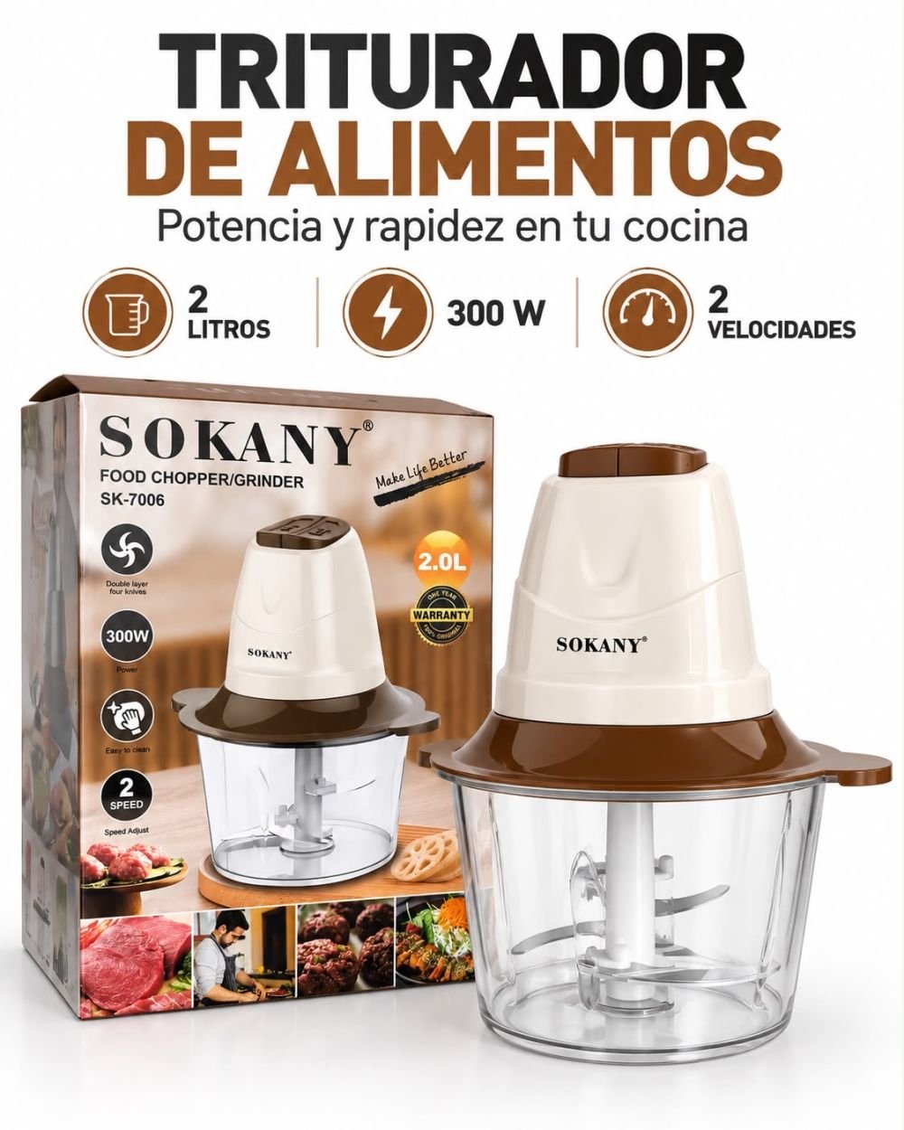 Triturador de alimentos (2 litro)
