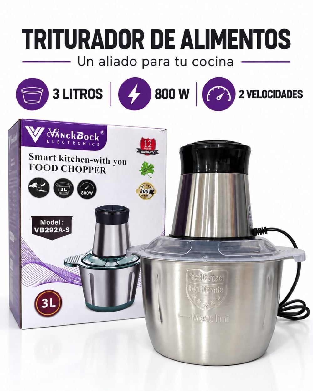 Triturador de alimentos (3 litro)